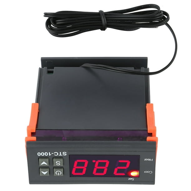 Termostato digital, controlador de temperatura digital, sensor de  temperatura, control de termostato eléctrico 110-220V para acuario,  terrario