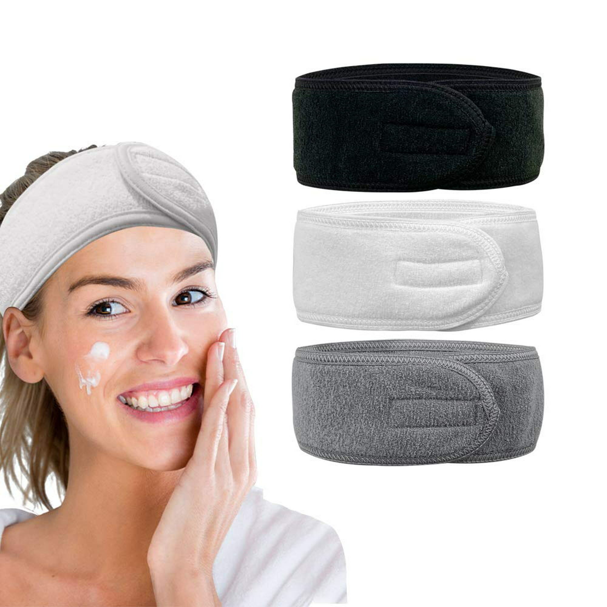 Diadema de spa para mujer – Esponja y toalla de tela de toalla para el  cuidado de la piel, lavado facial, eliminación de maquillaje, ducha,  máscara