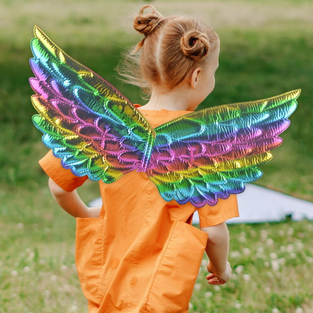 Alas de Ángel y Halo para adultos, disfraz de alas de Ángel de plumas  blancas para niños, disfraces de Cosplay de Halloween para mujeres y niñas,  2 piezas - AliExpress