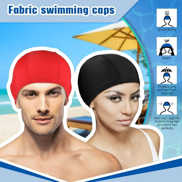  Gorros de natación extra grandes para hombre, gorra de natación  de tela elástica, sombrero de piscina, protección para los oídos, sombrero  de baño para natación : Deportes y Actividades al Aire