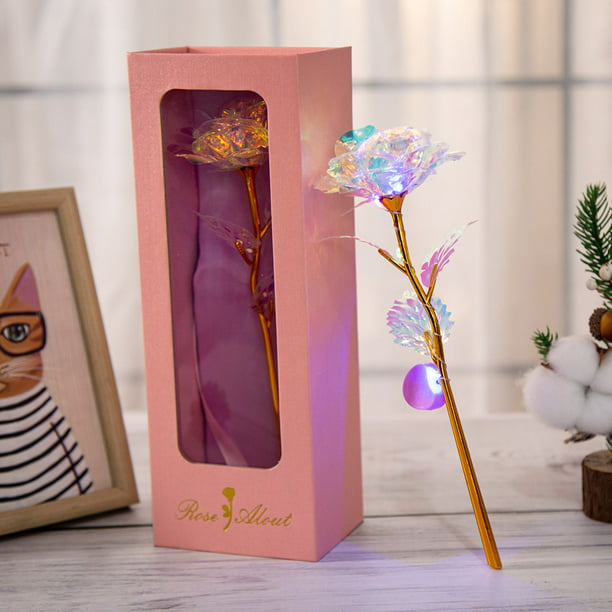 Crystal Rose Pink Box Regalos de cumpleaños para ella Regalo para mamá  Regalos para mujer Galaxy Rose Gold Infinity Roses Flower, regalo para ella  / Wi Adepaton ZJWJ622