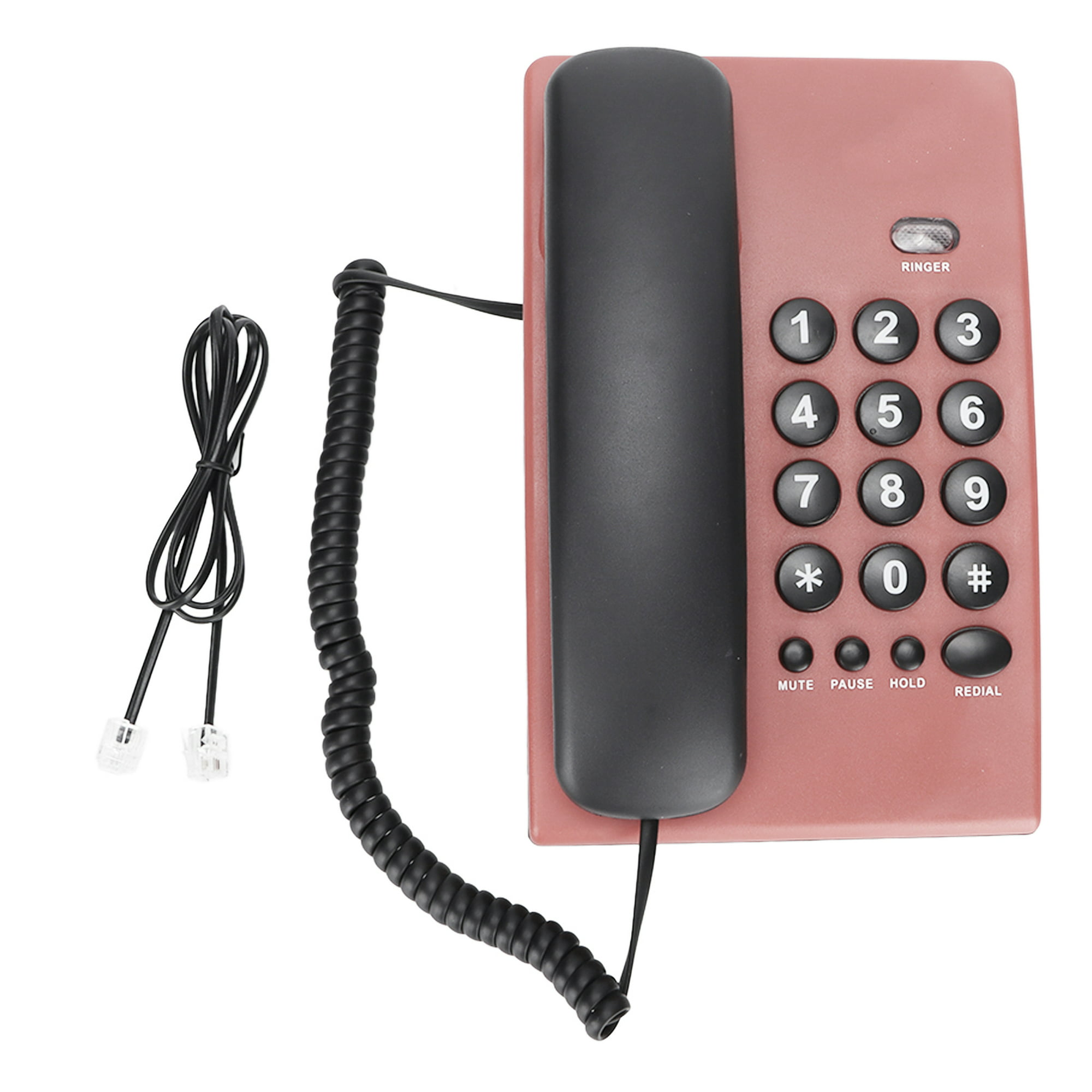 M ugast Teléfono con cable, mini mesa delgada con cable, teléfono fijo para  montaje en pared, para oficina/hotel/dormitorio/ascensor/baño, beige