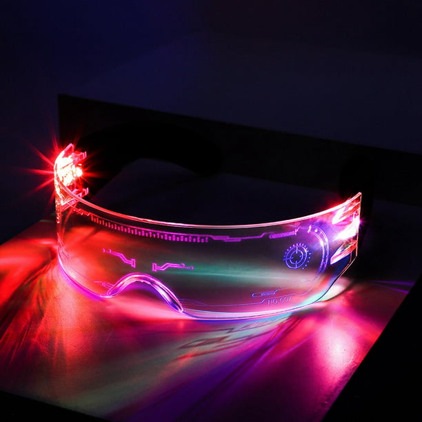 Gafas LED, gafas luminosas LED para fiesta Cyberpunk, lentes iluminadas  para Halloween