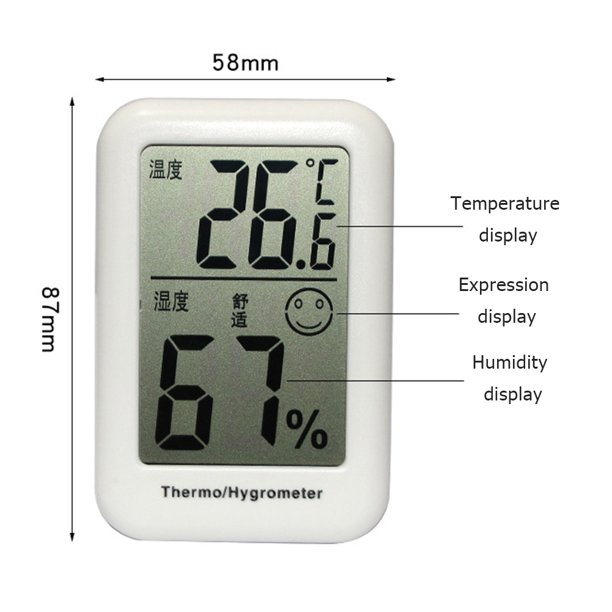 Termohigrometro termometro higrometro digital temperatura y humedad Blanco