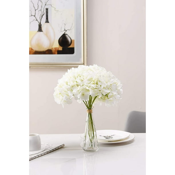 Hortensias artificiales, tallo Flores de seda de hortensia para ramos de  novia