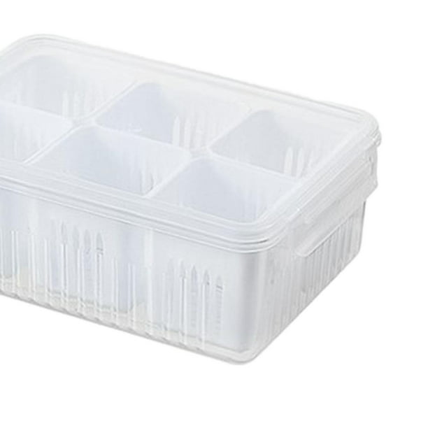 Organizador de almacenamiento de alimentos de 6 rejillas, contenedores de nevera  transparentes, caja de almacenamiento de multiusos para Sunnimix Contenedor  de almacenamiento