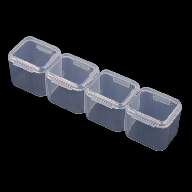 EZOWare Pequeña caja de plástico transparente con tapa de almacenamiento,  cestas pequeñas de 0.7 cuartos de galón, cajas organizadoras con tapas