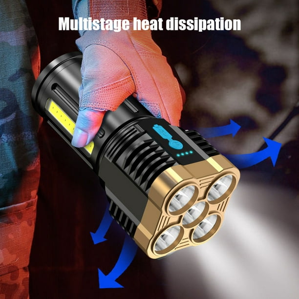 Linterna LED multifunción 3 en 1 con batería recargable