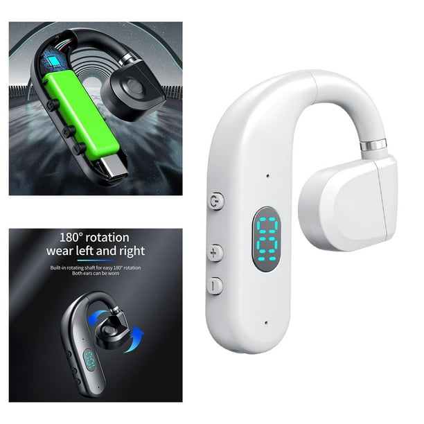 Auriculares Bluetooth de oreja abierta, auriculares de conducción ósea para  canales auditivos pequeños, clips para los oídos, mini auriculares