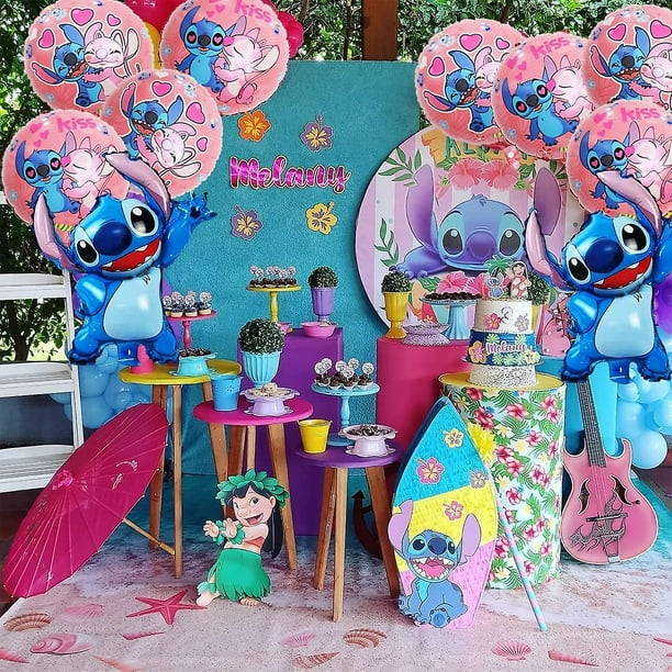 Globos de fiesta de Lilo y Stitch, globos de película de aluminio para  fiesta de Stitch, decoraciones para fiesta de cumpleaños (10 Uds., rosa)  YONGSHENG 8390614690622