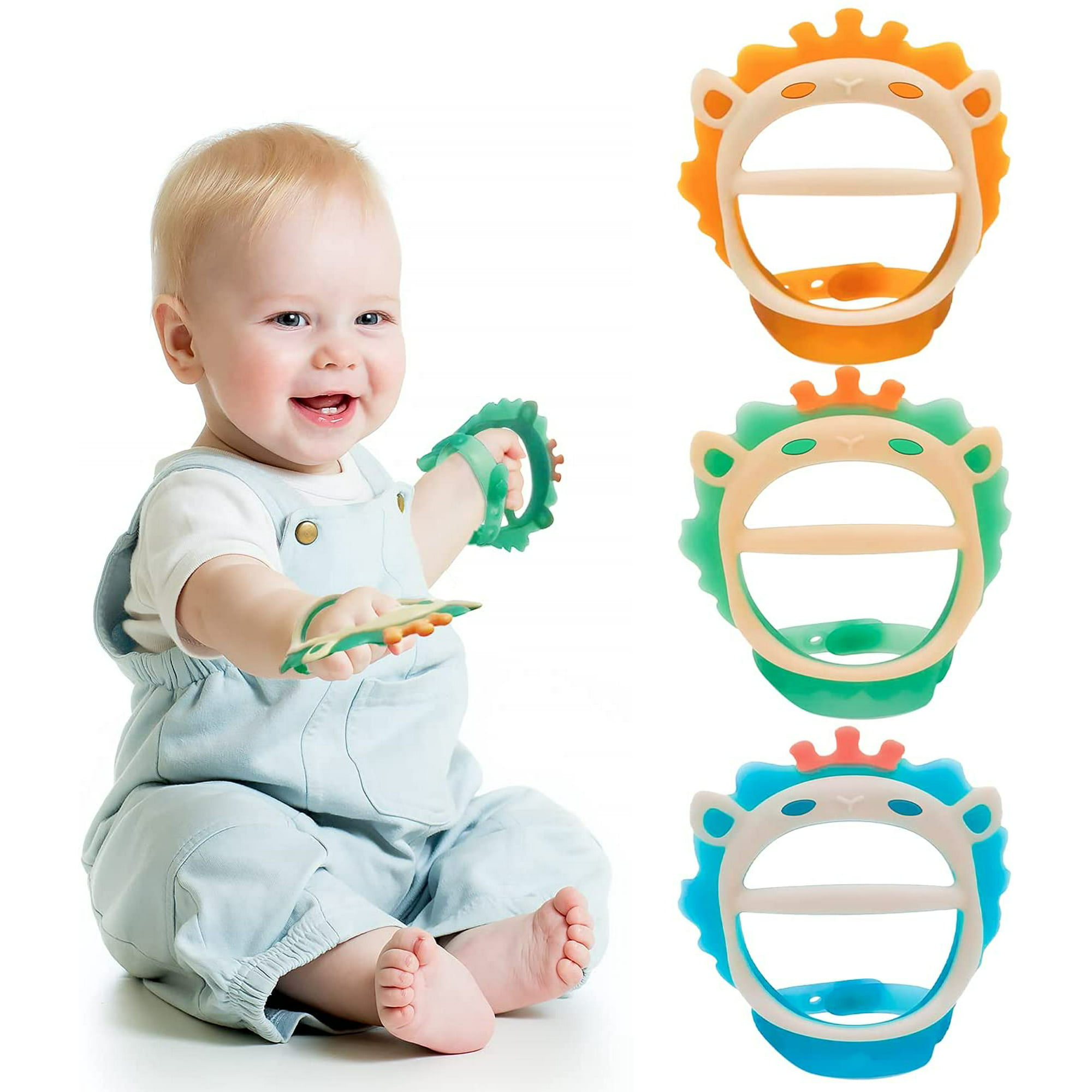 Juguetes de dentición para bebés – Never Drop - Mordedor de silicona de  grado alimenticio para bebés de 3 a 6 meses, pulsera relajante de goma  natural
