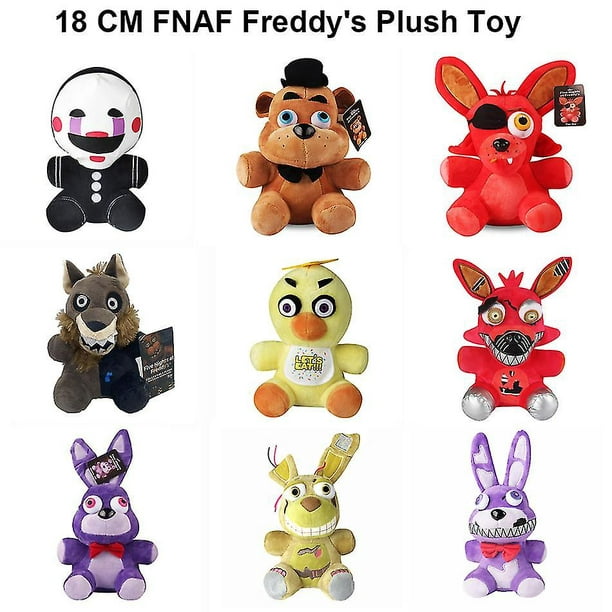 18 Cm FNAF Purple Plush Nightmare Bonnie Brinquedos De Pelúcia Cinco Noites  No Fredy Peluche