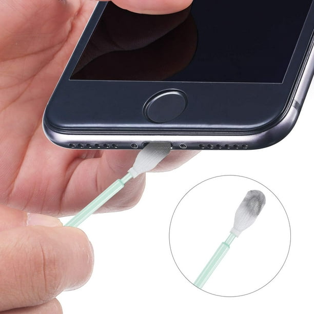 Enchufe de metal a prueba de polvo compatible con iPhone 5/6/7/8/X/XS,  incluye kit de cepillo de limpieza de puerto de teléfono, cepillo de  limpieza de altavoz de teléfono y kit de cepillo