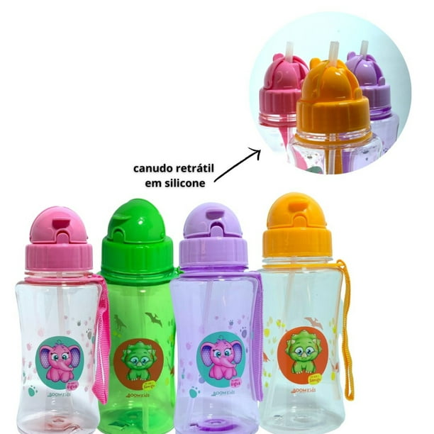 Taza con pajita para niños, botella de agua para niños con botella