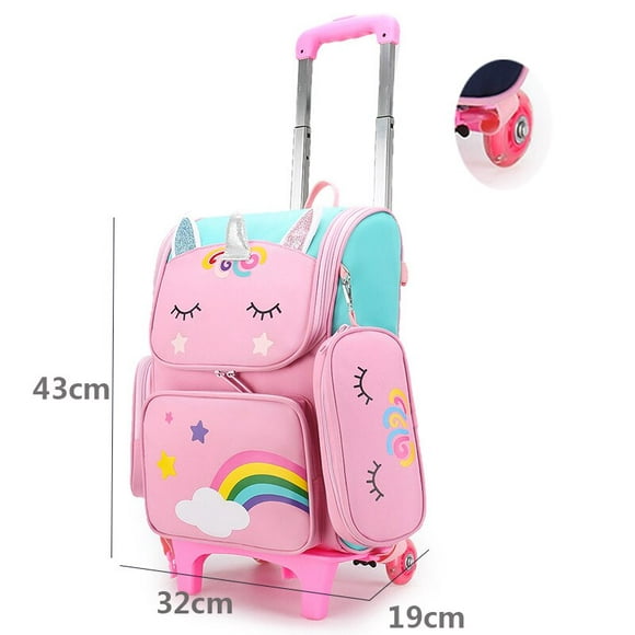 mochilas escolares de unicornio de dibujos animados para niñas mochila con ruedas bolsa con ruedas xuanjing unisex