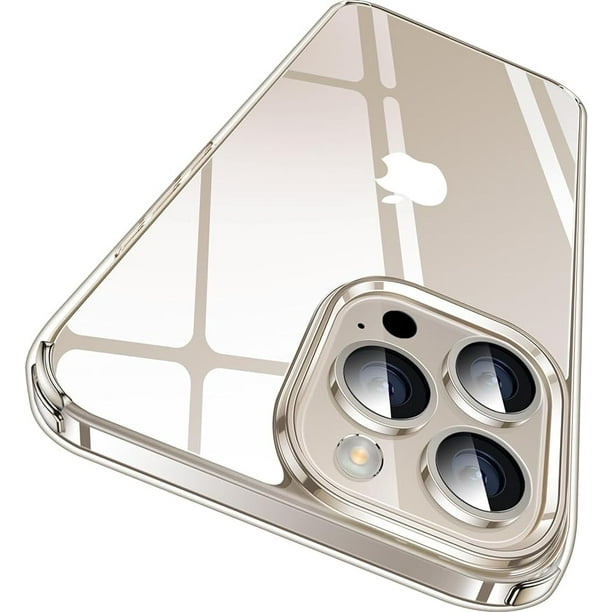 Funda para iPhone 15 Pro Max, cubierta transparente con borde de