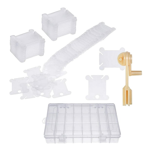 Comprar Caja de hilos de coser, caja de almacenamiento de bobinas,  organizador de carrete de aguja transparente, accesorios de costura DIY  para el hogar