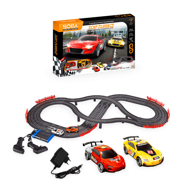 Pista De Carreras De 2.4 Metros Con 1 Coche Y Rampas – Juego De Circuito Portátil Para Niños