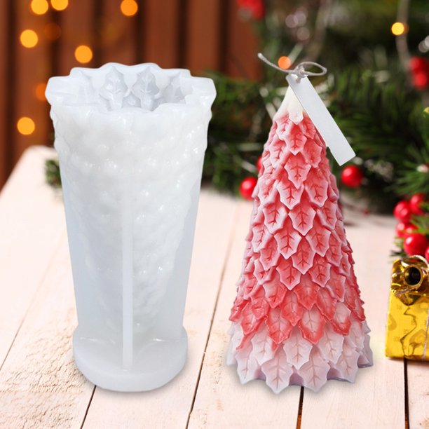 Moldes de silicona para velas de árbol de pino de Navidad, moldes