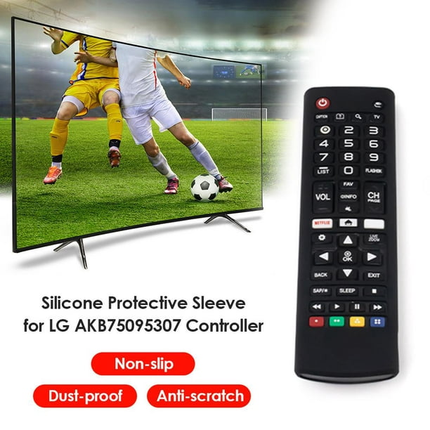 Funda protectora de silicona para mando a distancia para LG TV AKB75095307  (negro) Likrtyny control remoto