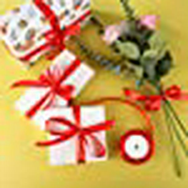  MEEDEE - Cinta de satén roja de 3/8 pulgadas, cinta roja de  satén de doble cara, cinta de seda roja, cinta roja para boda, cinta roja  fina para envolver regalos, cinta