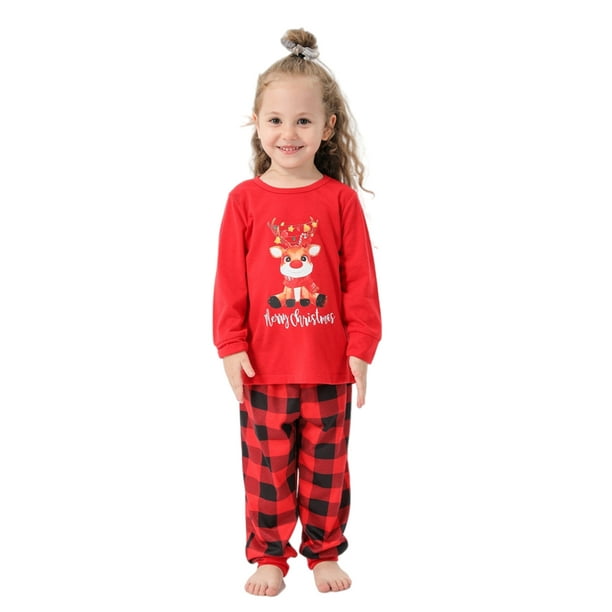 Qarigey Pijamas de Navidad Holiday Family Printed Sleepwear Long Pijama Niños 2 años Qarigey | Walmart en línea