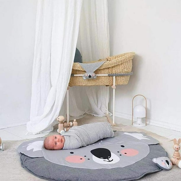 Alfombra de juegos para bebé de algodón - Grande, suave y acolchada - 90 x  90 cm