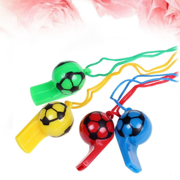 Mini silbato de plástico multifunción con cuerda para niños, silbato para  animadoras, fútbol, Rugby, regalos, Color