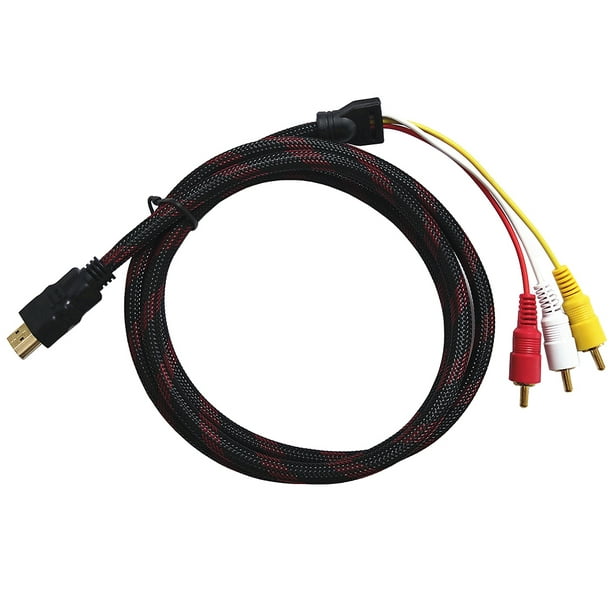 Cable HDMI a RCA macho a 3RCA AV macho compuesto, adaptador de conector  M/M, Cable