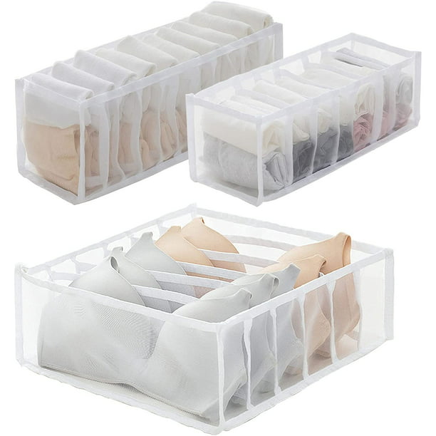 mDesign Organizador de plástico con 12 compartimentos divididos para  cajones y clósets, organizador para bufandas, calcetines, corbatas,  sujetadores y