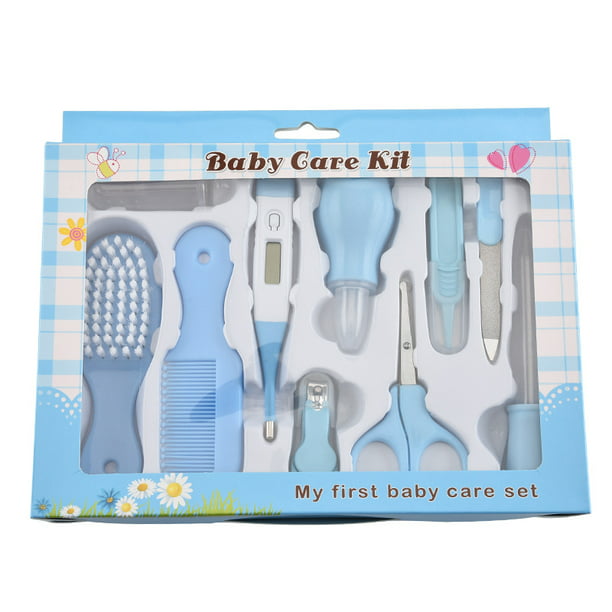  Kit de cuidado de la salud y aseo del bebé, juego portátil de  cuidado de seguridad para bebés, kit esencial para bebés para recién nacido  (azul 18 en 1).. : Bebés