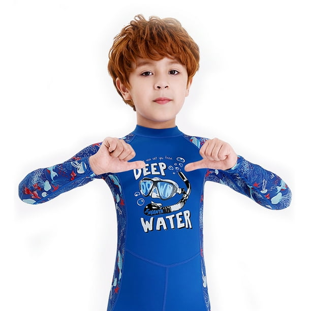 Manga larga Surf Traje de baño Protección UV Niños Buceo Traje de neopreno  Niños S Orange