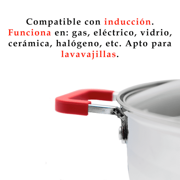 Olla Grande De Acero Inoxidable Con Tapa, Compatible Con Est