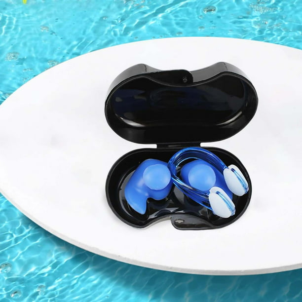 Clip para la nariz de natación para adultos y niños, tapones para los  oídos, de silicona suave, impermeables, tamaño pequeño, 4 piezas