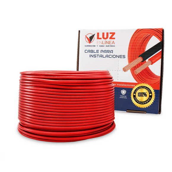 cable eléctrico calibre 12 caja cerrada con 100m para instalaciones en casa comercio e industria thw color rojo