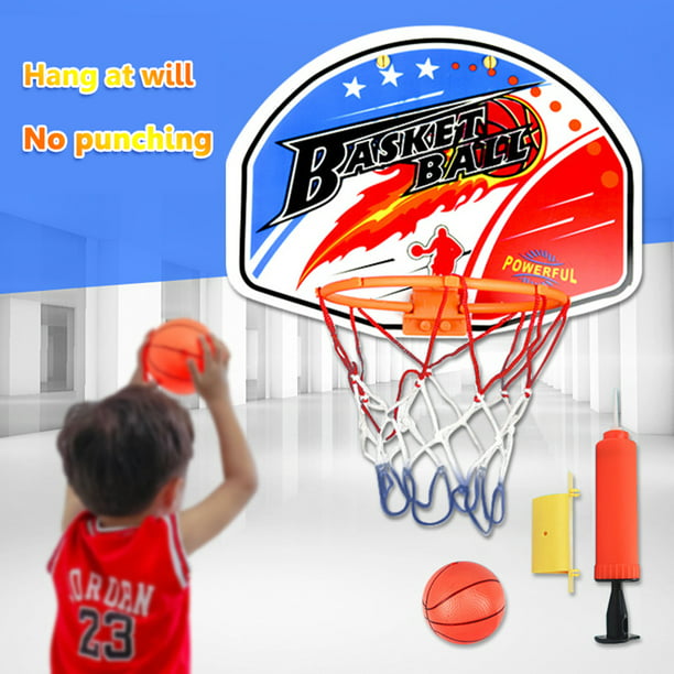 Canasta de baloncesto de plástico para niños Mini tablero de baloncesto  Likrtyny familiar juego de pared para jugar al aire libre