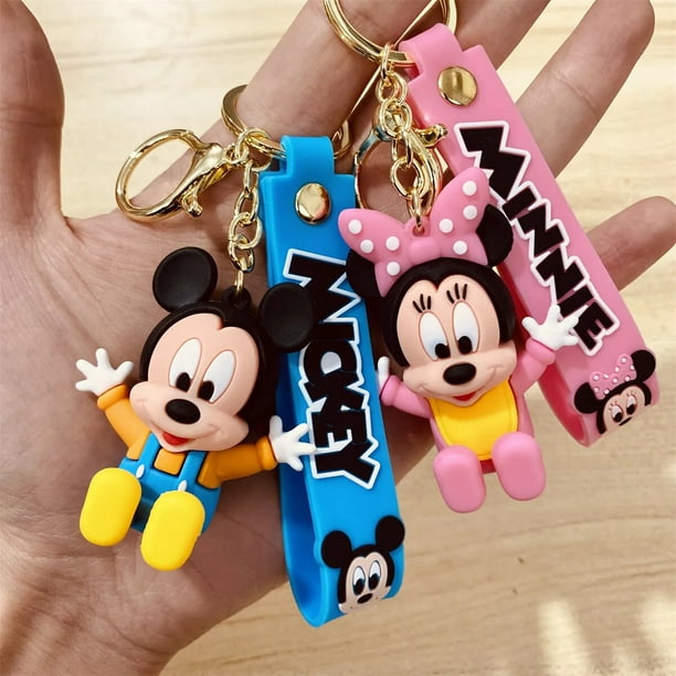 Llaveros de Mickey Mouse para niños, llavero Kawaii de Minnie, figura de  acción de dibujos animados, adorno de mochila, modelo de juguete, regalos -  AliExpress