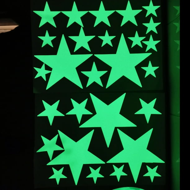 435 unids/set luminoso 3D estrella Luna punto pared pegatinas niños  habitación techo decoración Wdftyju Libre de BPA