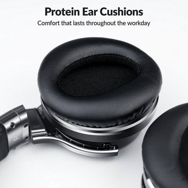Auriculares con cancelación activa de ruido, auriculares Bluetooth  inalámbricos, micrófono integrado, 40 horas de reproducción, auriculares