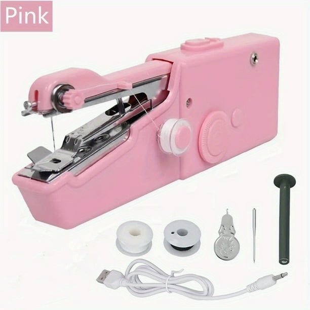 Máquina de coser de mano, dispositivo de costura de mano resistente,  máquina de coser a mano portátil, caja de coser de madera con kit de  costura de