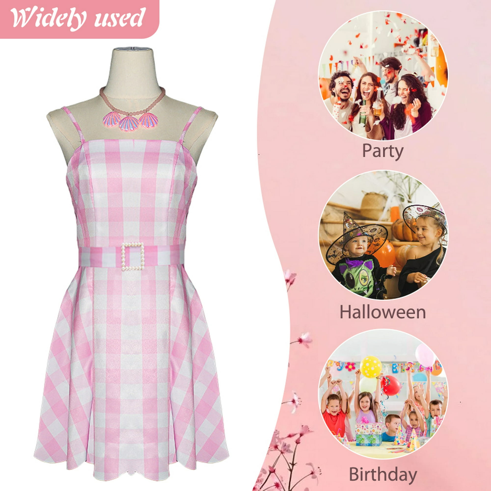 Vestidos de cuadros rosados de los años 50 para mujer, disfraces vintage de  los años 50, vestido de fiesta de disfraces de Halloween con accesorios