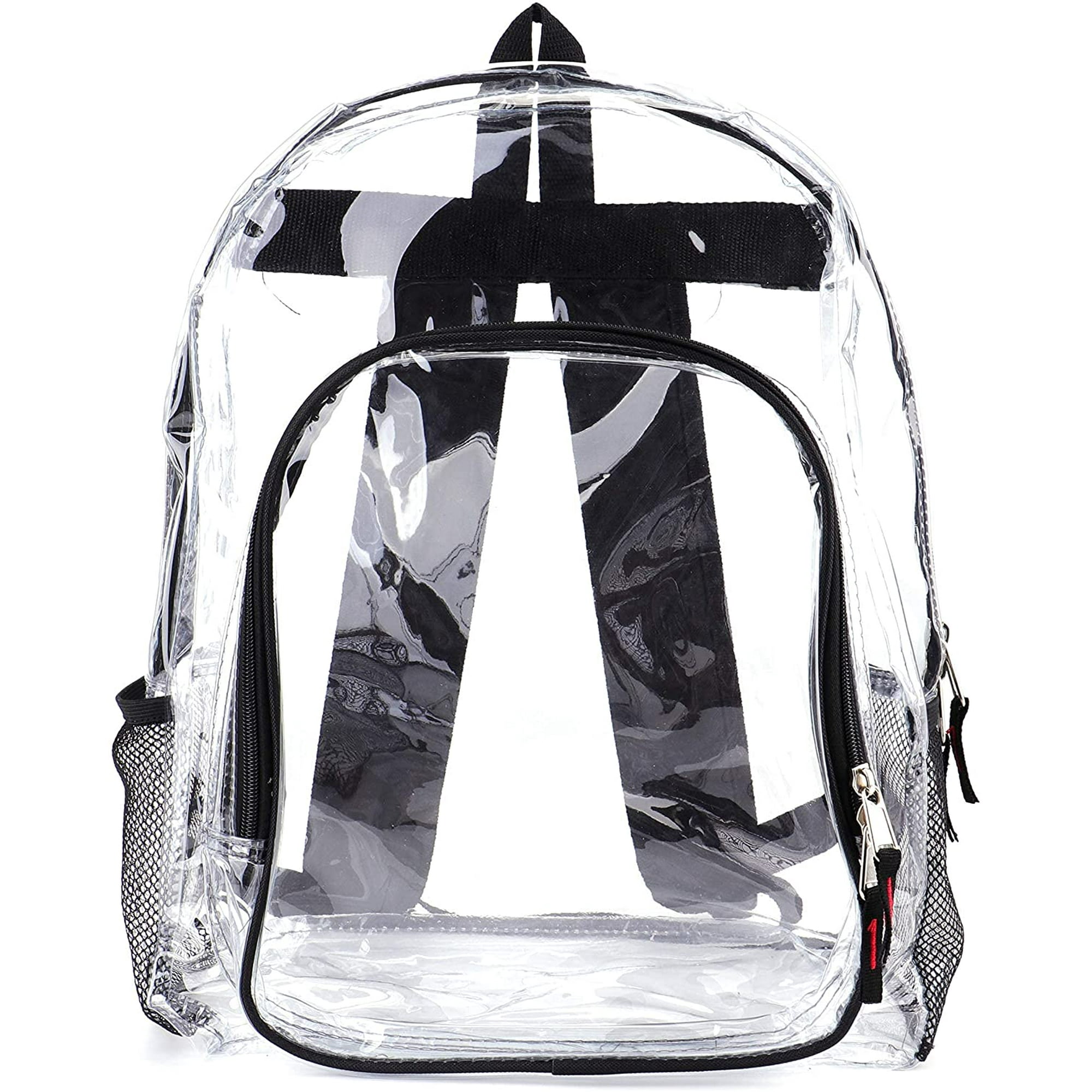 Mochila transparente transparente resistente Mochilas transparentes para la  escuela, deportes, trabajo, estadio, viajes de seguridad, universidad negro  16.5 * 12 * 6 pulgadas ER