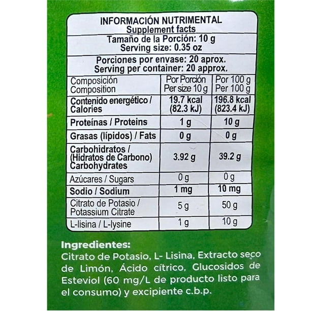 Citrato Potasio Suplemento Alimenticio 100 Capsulas 500 Mg Naima