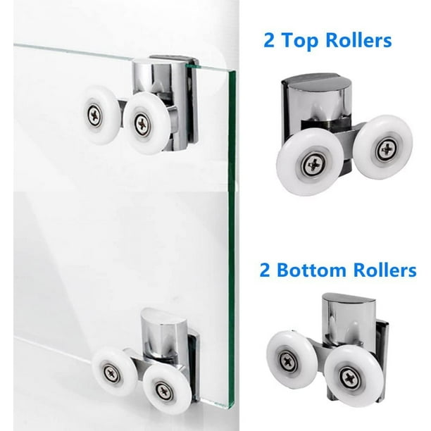 Rodillos para puerta de ducha Los rodillos para puerta de ducha  individuales incluyen 4 rodillos superiores y 4 rodillos inferiores para  mampara de ducha de baño