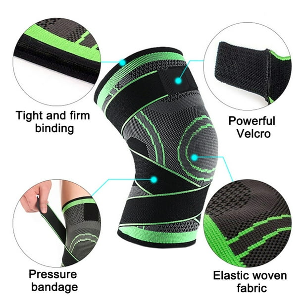 Rodillera de menisco con estabilizadores laterales y almohadillas de gel  para rótula, rodilleras ajustables