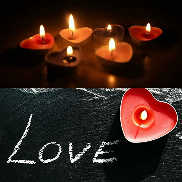 9 velas románticas, velas en forma de corazón, velas decorativas