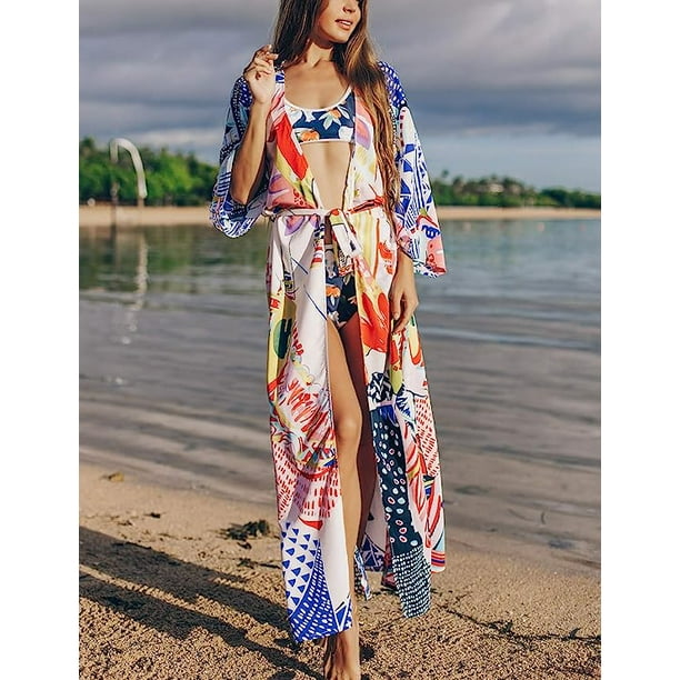 Mujer Cárdigan de Playa Blusa de Verano Cubrir Bikini Camisola y Pareos Xishao Ropa | Walmart en