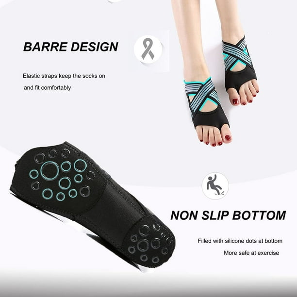 Calcetines para Yoga Gaiam Grippy Antideslizante Talla M/L Negro (Black)