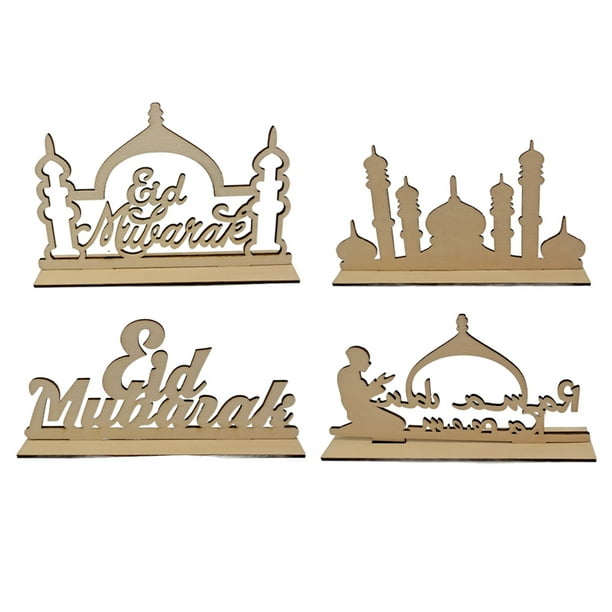 2 juegos de decoración de Ramadán Eid Mubarak, decoración de