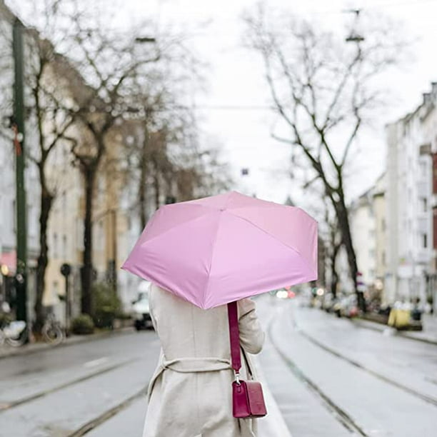 Paraguas de viaje plegable, 6 varillas Mini paraguas de viaje Paraguas  sólido Plegable Paraguas de sol Ligero a prueba de viento Paraguas de  lluvia Paraguas pequeño y compacto para mujeres Paraguas p